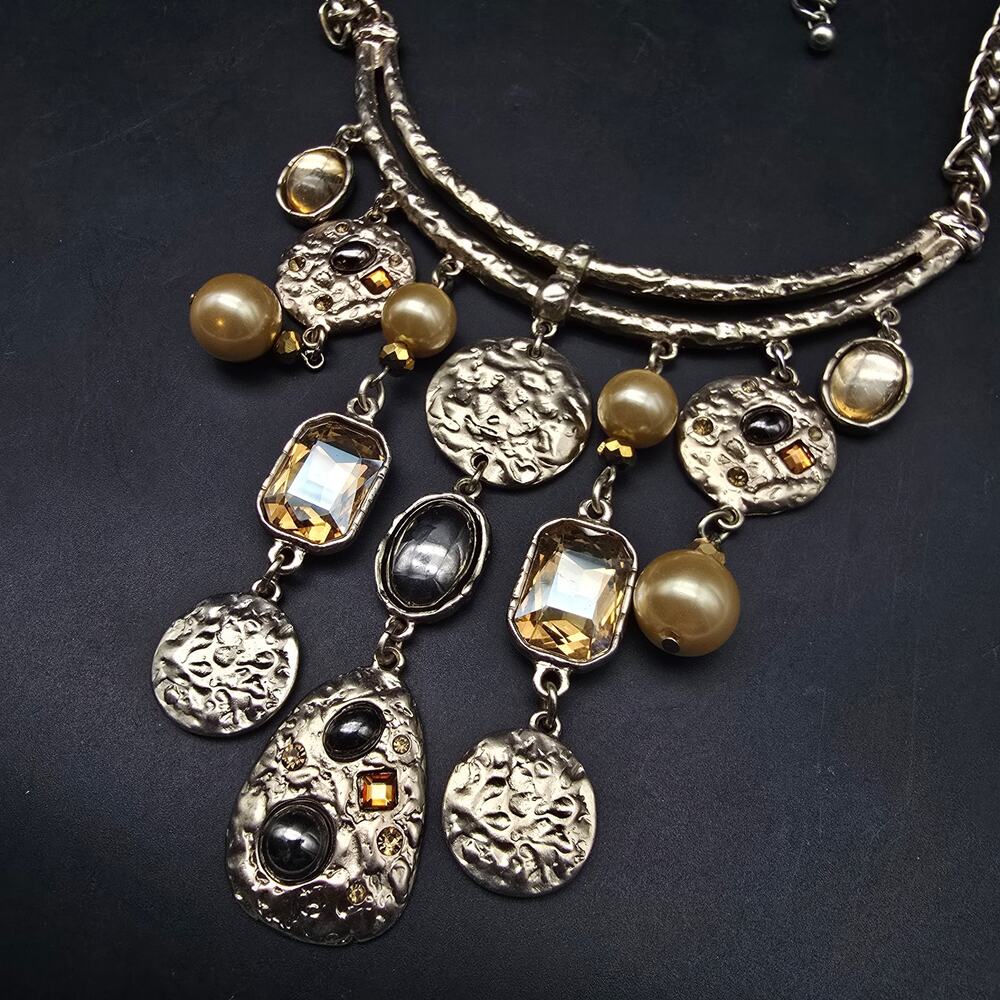 Chico's Charm Pendant Necklace Bib Style Costume Jewelry - Picture 3 of 8